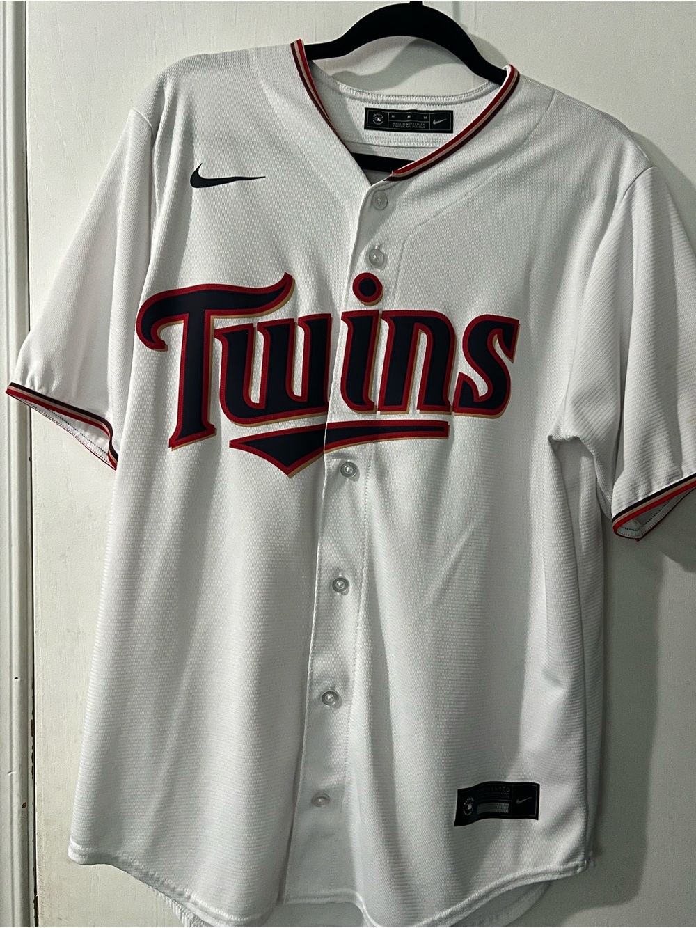 Nike White Minnesota Twins Baseball Jersey with Red & Navy Trim